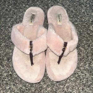 Coach Women's Soft Pink Slippers